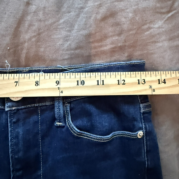 Frame Le High Straight Jeans Dark Wash Raw Hem Blue Size 28 - Picture 3 of 9